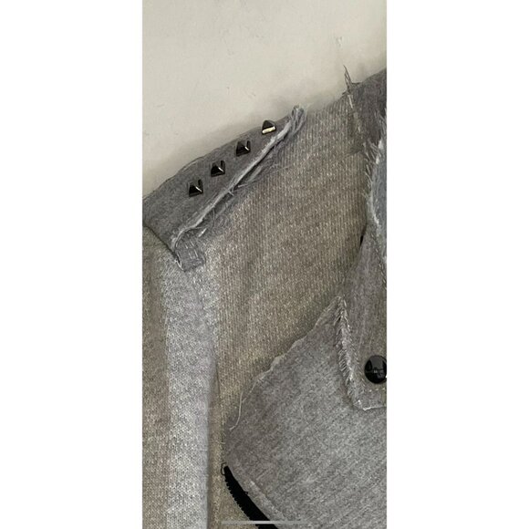 ZARA Basic Collection Jacket Women's Medium Moto Cotton Asymmetrical Zip Gray - Picture 7 of 9